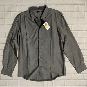 New Men’s Axist L/S Buttondown Shirt Gray Medium